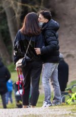 MATILDA DE ANGELIS and William Mezzanotte Kissing Out at a Park in Rome 04/08/2021