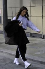 MAURA HIGGINS Leaves a Filming Studios in Manchester 04/12/2021