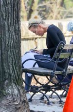MEGYN KELLY SStudies a Script on a Park Bench in New York 04/14/2021