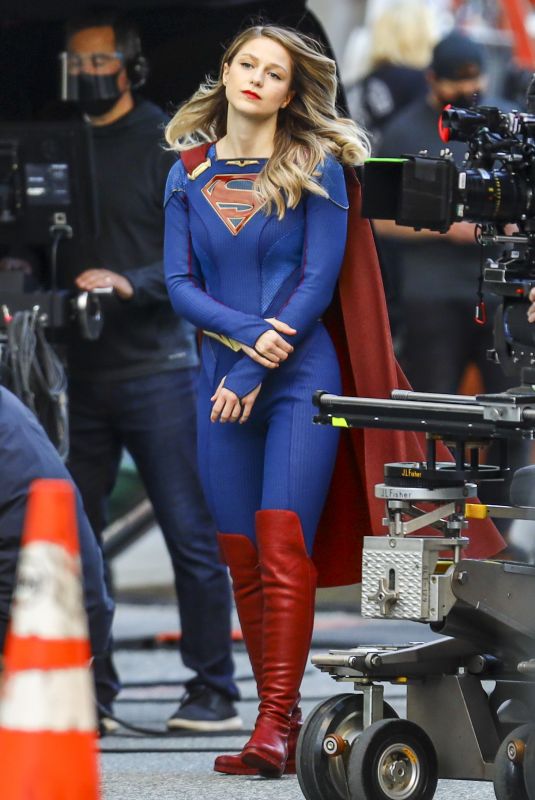 MELISSA BENOIST on the Set of Supergirl in Vancouver 04/19/2021