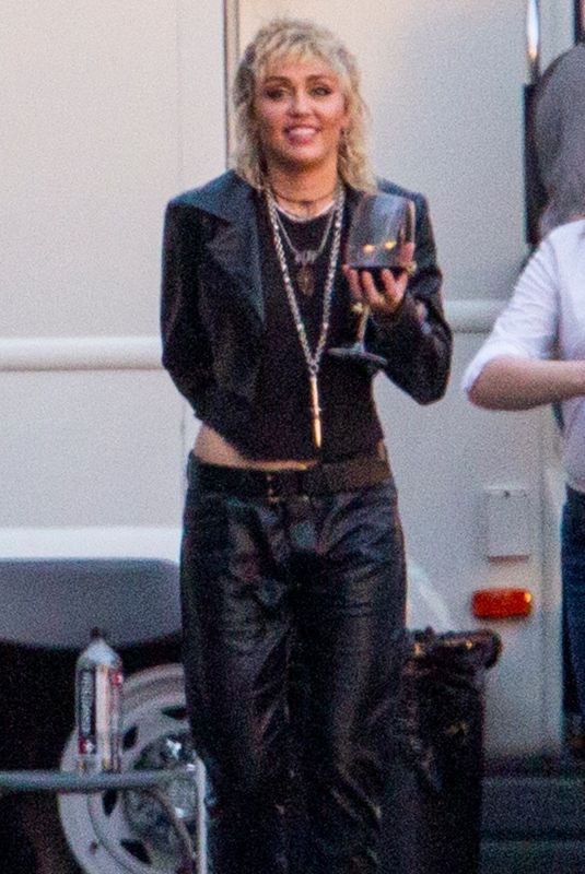 MILEY CYRUS after a Photoshoot at a Studio in Burbank 04/14/2021