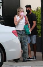 MILEY CYRUS Leaves a Hair Salon in West Hollywood 04/29/2021
