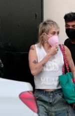 MILEY CYRUS Leaves a Hair Salon in West Hollywood 04/29/2021
