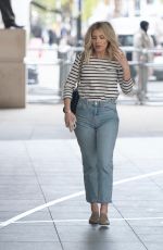 MOLLIE KING in DEnim Arrives at BBC Radio One Studios in London 04/11/2021