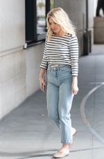 MOLLIE KING in DEnim Arrives at BBC Radio One Studios in London 04/11/2021