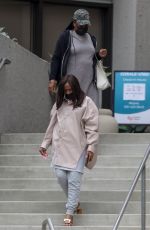 MONICA BRAITHWAITE Leaves a Medical Building in Los Angeles 04/13/2021