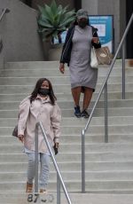 MONICA BRAITHWAITE Leaves a Medical Building in Los Angeles 04/13/2021