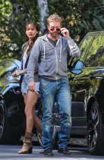 MONICA BROWN and Gerard Butler Out Kissinig in Hollywood 04/05/2021