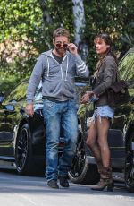 MONICA BROWN and Gerard Butler Out Kissinig in Hollywood 04/05/2021