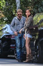 MONICA BROWN and Gerard Butler Out Kissinig in Hollywood 04/05/2021