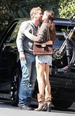 MONICA BROWN and Gerard Butler Out Kissinig in Hollywood 04/05/2021