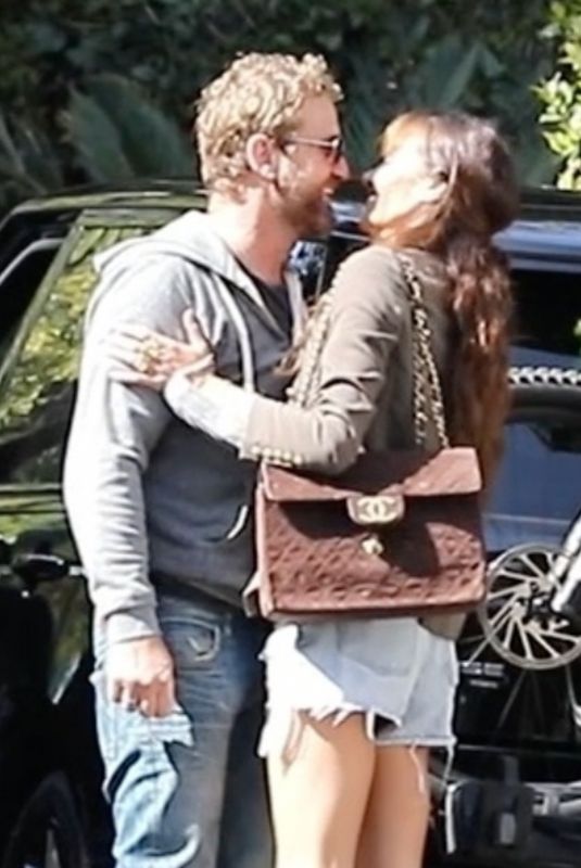 MONICA BROWN and Gerard Butler Out Kissinig in Hollywood 04/05/2021