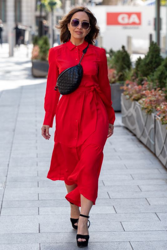 MYLEENE KLASS All in Red at Global Studios in London 04/15/2021