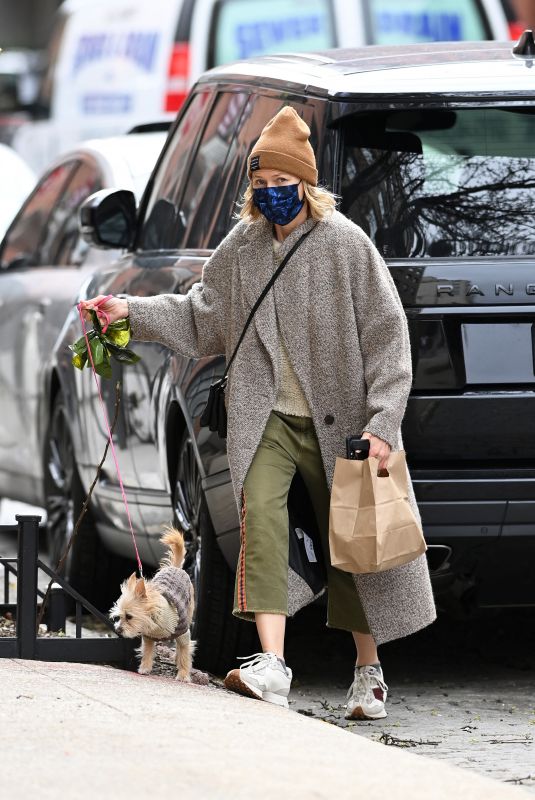 NAOMI WATTS Out with Her Dog in New York 04/02/2021