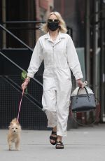 NAOMI WATTS Out with Her Dog in New York 04/18/2021