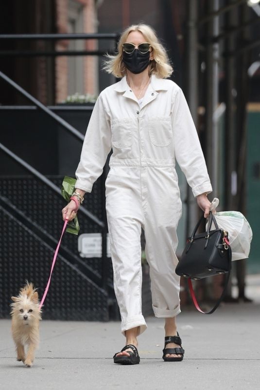 NAOMI WATTS Out with Her Dog in New York 04/18/2021