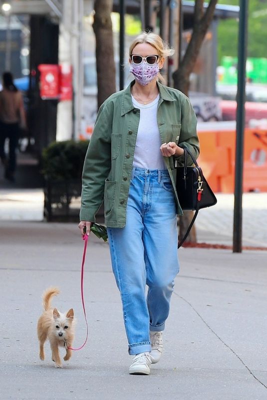 NAOMI WATTS Out with Her Dog in New York 04/28/2021