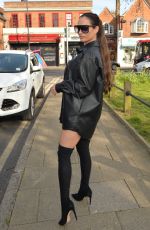 NICOLE BASS Arrives at Standard Roof Bar in Essex 04/18/2021