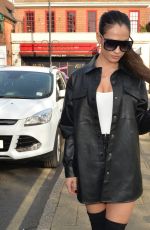 NICOLE BASS Arrives at Standard Roof Bar in Essex 04/18/2021