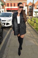 NICOLE BASS Arrives at Standard Roof Bar in Essex 04/18/2021