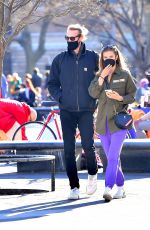 NINA AGDAL Out with Friend at Washington Square Park in New York 04/02/2021