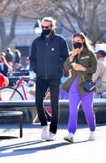 NINA AGDAL Out with Friend at Washington Square Park in New York 04/02/2021