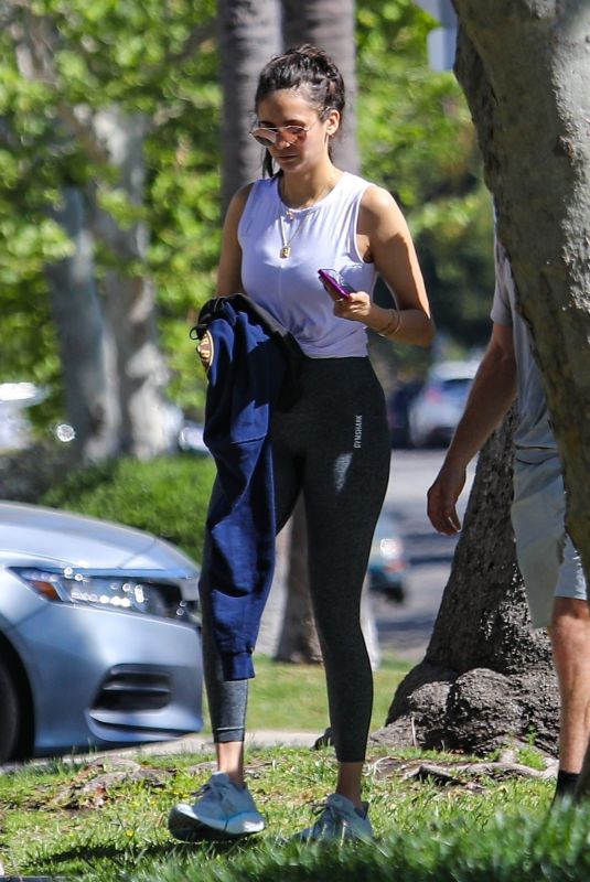 NINA DOBREV Heading to a Gym in Los Angeles 04/19/2021
