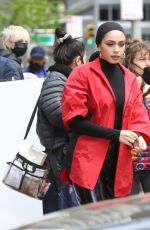 NURA AFIA on the Set of a Maybelline Commercial in New York 04/27/2021