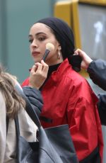 NURA AFIA on the Set of a Maybelline Commercial in New York 04/27/2021