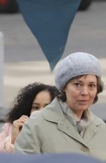 OLIVIA COLMAN on the Set of Landscapers in Essex 04/08/2021