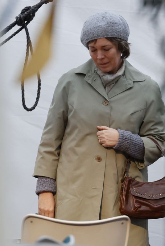 OLIVIA COLMAN on the Set of Landscapers in Essex 04/08/2021