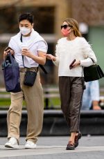 OLIVIA PALERMO Out with a Friend at Washington Square Park in New York 03/31/2021