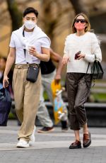 OLIVIA PALERMO Out with a Friend at Washington Square Park in New York 03/31/2021