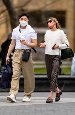 OLIVIA PALERMO Out with a Friend at Washington Square Park in New York 03/31/2021