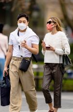 OLIVIA PALERMO Out with a Friend at Washington Square Park in New York 03/31/2021