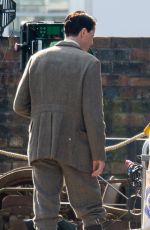 PHOEBE DYNEVOR and Matthew Goode on the Set of The Colour Room in Stoke-on-trent 04/01/2021