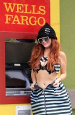 PHOEBE PRICE at a Wells Fargo ATM in Los Angeles 04/29/2021