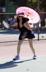 PHOEBE PRICE Out Playing Tennis in Los Angeles 04/01/2021