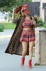 PHOEBE PRICE Out with Her Dog in Los Angeles 04/06/2021
