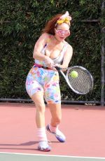 PHOEBE PRICE Playing Tennis in Los Angeles 04/28/2021
