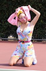 PHOEBE PRICE Playing Tennis in Los Angeles 04/28/2021