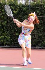 PHOEBE PRICE Playing Tennis in Los Angeles 04/28/2021