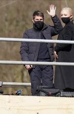 POM KLEMENTIEFF, HAYLEY ATWELL and Tom Cruise on the Set as Mission Impossible 7 in Yorkshire 04/23/2021