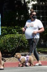 Pregnant BRITTANY CATWRIGHT Out with Her Dogs in Los Angeles 04/03/2021