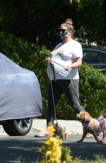 Pregnant BRITTANY CATWRIGHT Out with Her Dogs in Los Angeles 04/03/2021
