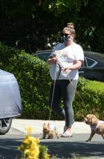 Pregnant BRITTANY CATWRIGHT Out with Her Dogs in Los Angeles 04/03/2021