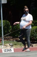 Pregnant BRITTANY CATWRIGHT Out with Her Dogs in Los Angeles 04/03/2021