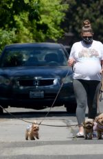 Pregnant BRITTANY CATWRIGHT Out with Her Dogs in Los Angeles 04/03/2021