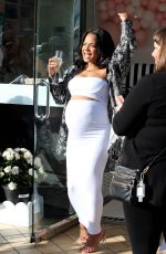 Pregnant CHRISTINA MILIAN and NICOLE WILLIAMS at Her Beignet Box Cafe Grand Opening in Studio City 04/09/2021