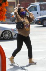 Pregnant CHRISTINA MILIAN at a Gas Station in Los Angeles 04/15/2021